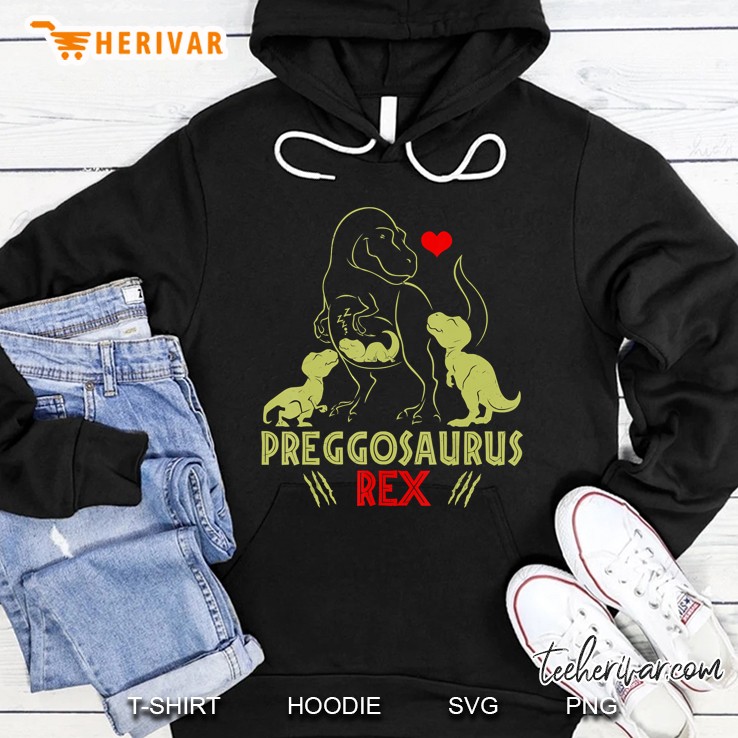 Mamasaurus Pregosaurus Rex Funny Pregnancy Hoodie