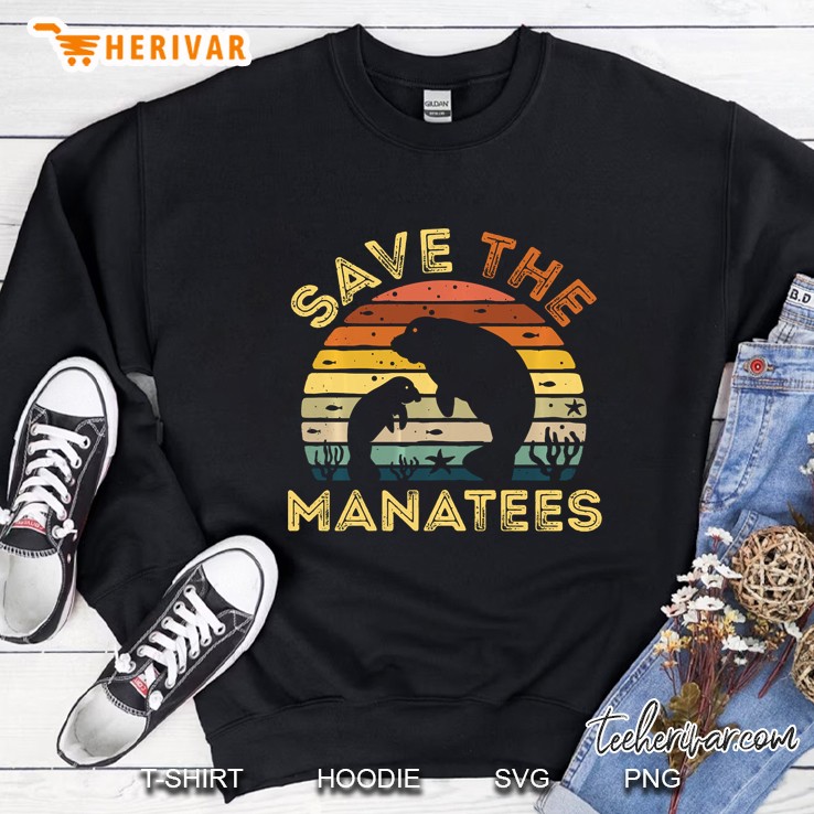 Save The Manatees Manatees Silhouette Vintage Version Sweatshirt
