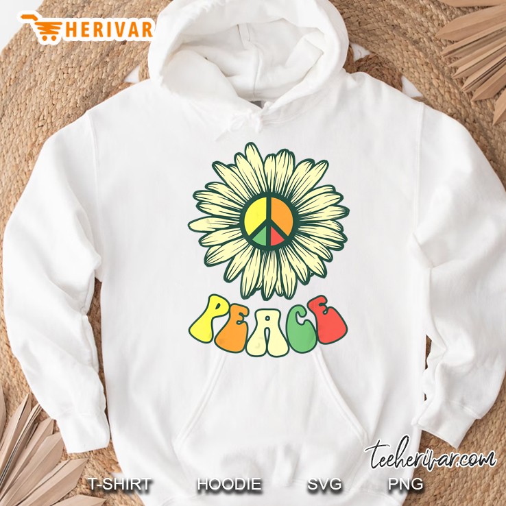 Hippie Hippies Peace Sunflower White Version Hoodie