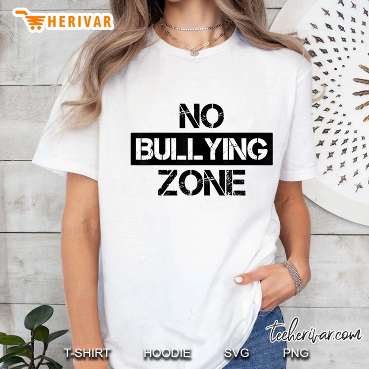 No Bullying Zone White Version Ladies Tee