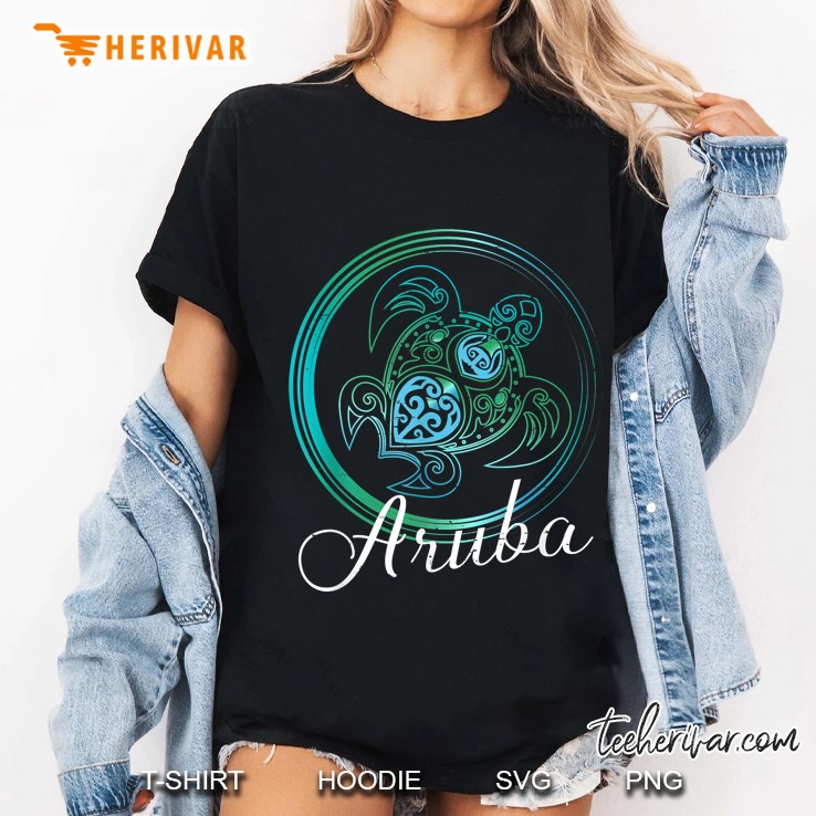 Aruba Tribal Turtle Ladies Tee