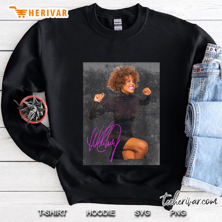 Whitney Houston Official Smile Pink Lipstick Sweatshirt
