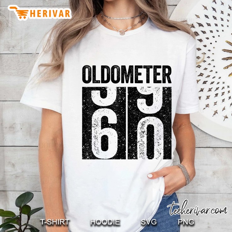 Oldometer 60 60th Birthday White Version Ladies Tee