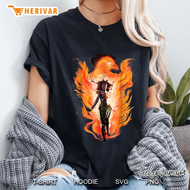 Marvel X-Men Rise Of The Dark Phoenix Flames Ladies Tee