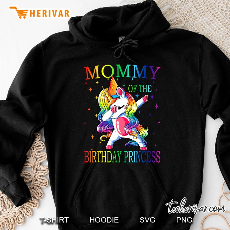 Mommy Of The Birthday Princess Dabbing Unicorn Version Hoodie