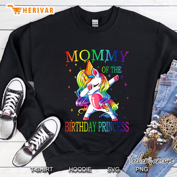 Mommy Of The Birthday Princess Dabbing Unicorn Version Sweatshirt