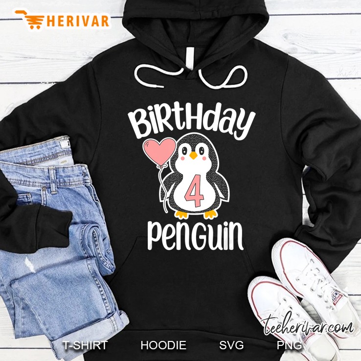 Birthday Penguin 4th Birthday Hoodie