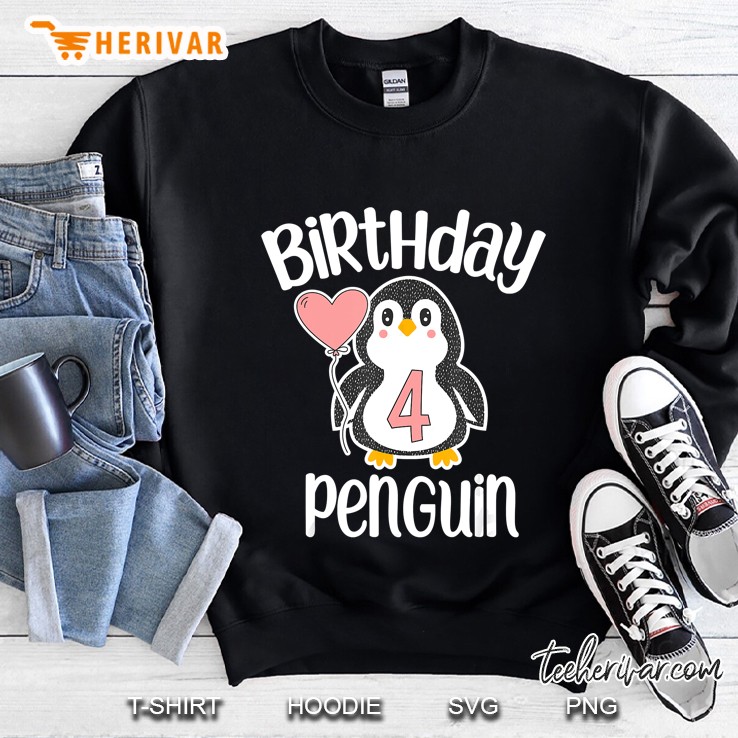 Birthday Penguin 4th Birthday Sweatshirt