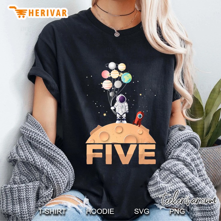 5th Birthday Boy Birthday Astronaut Planet Space Ladies Tee