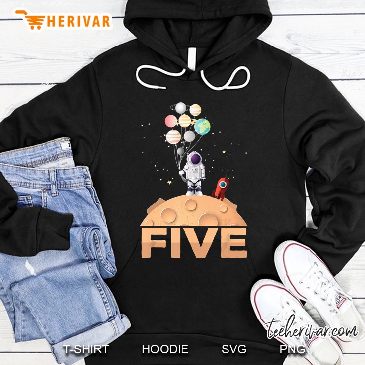 5th Birthday Boy Birthday Astronaut Planet Space Hoodie
