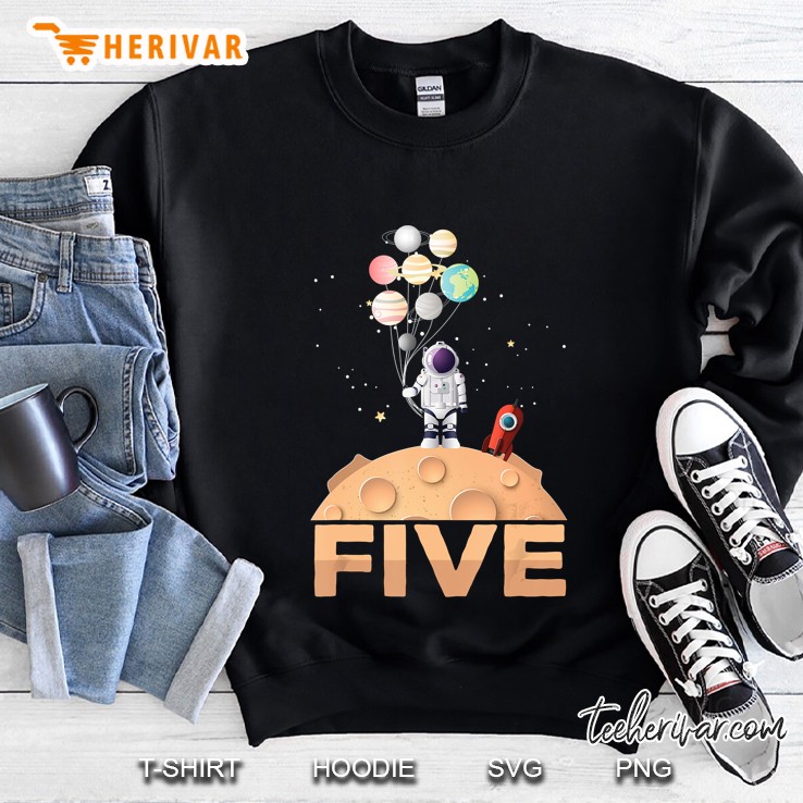 5th Birthday Boy Birthday Astronaut Planet Space Sweatshirt