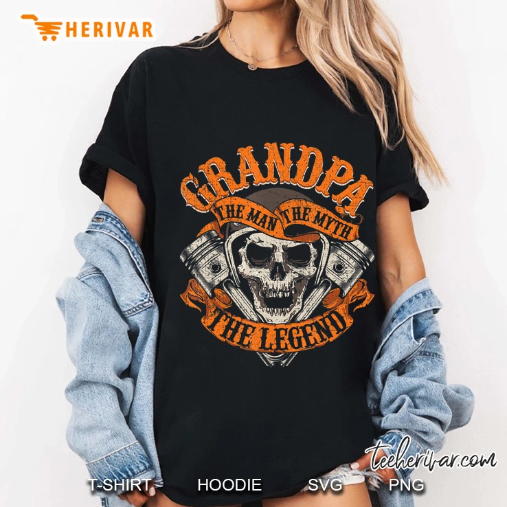 Biker Grandpa The Man The Myth The Legend Motorcycle Ladies Tee