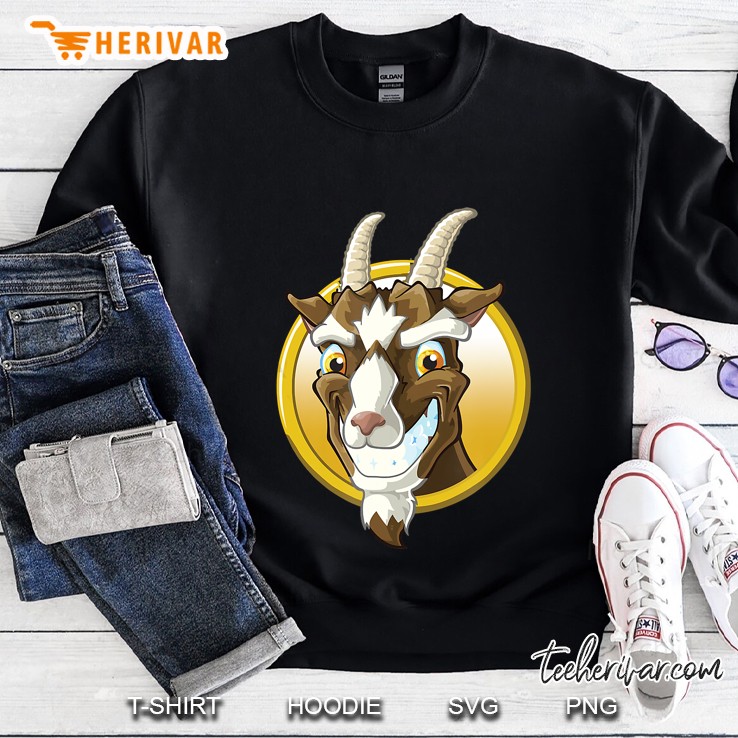 Goat Logo Funny Goat Smiling Sweatshirt