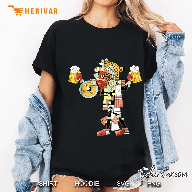 Jaguar Warrior Beer Drinking Aztec Maya Ladies Tee