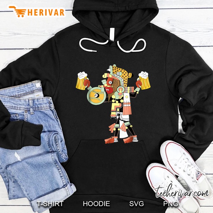 Jaguar Warrior Beer Drinking Aztec Maya Hoodie