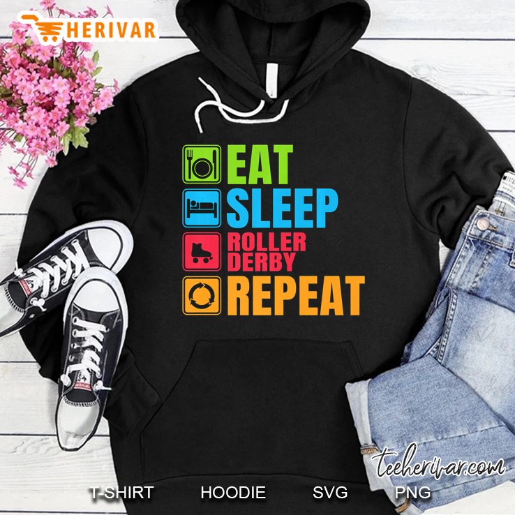 Eat Sleep Roller Derby Repeat Hoodie