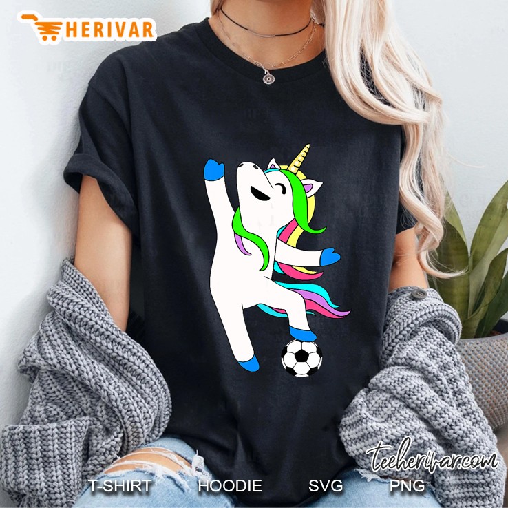 Unicorn Playing Soccer Ladies Tee