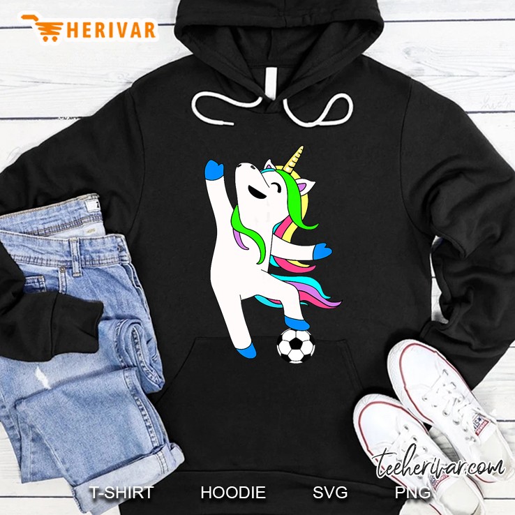 Unicorn Playing Soccer Hoodie