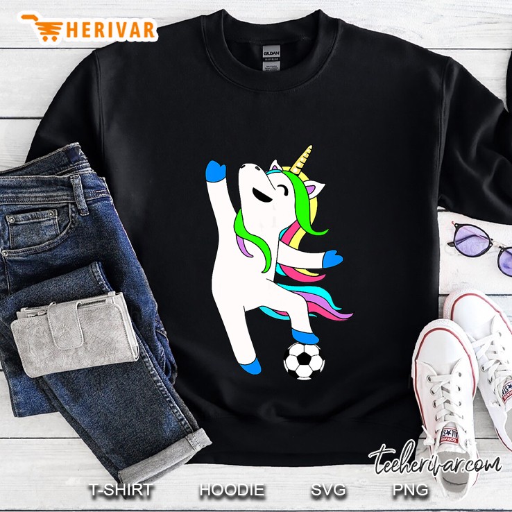 Unicorn Playing Soccer Sweatshirt