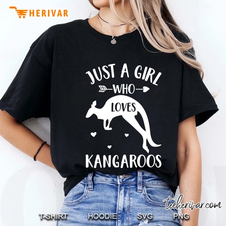Just A Girl Who Loves Kangaroos Kangaroo Silhouette Version Ladies Tee