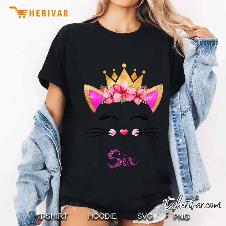 Six Kitty With Floral Crown Version Ladies Tee