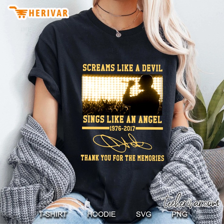 Screams Like A Devil Sings Like An Angel 1976-2017 Chester Bennington Ladies Tee