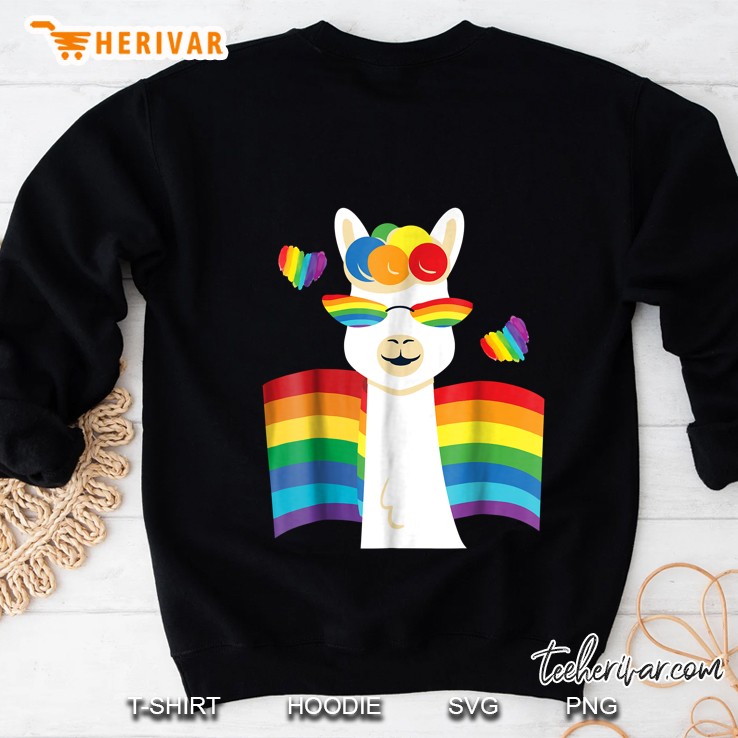 Lgbtq Pride Llama Rainbow Flag Sweatshirt
