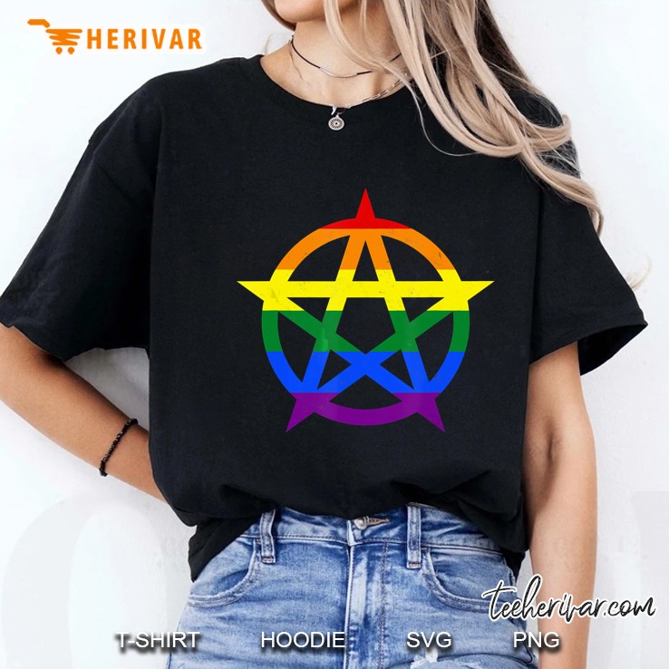 Rainbow Pentagram Ladies Tee
