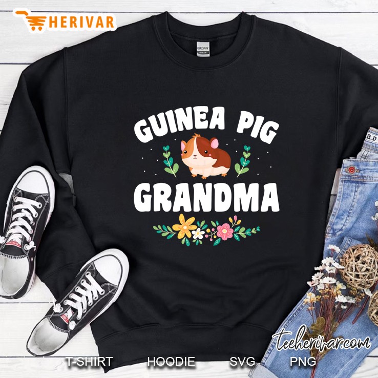 Guinea Pig Grandma Cute Guinea Pig Floral Version Sweatshirt