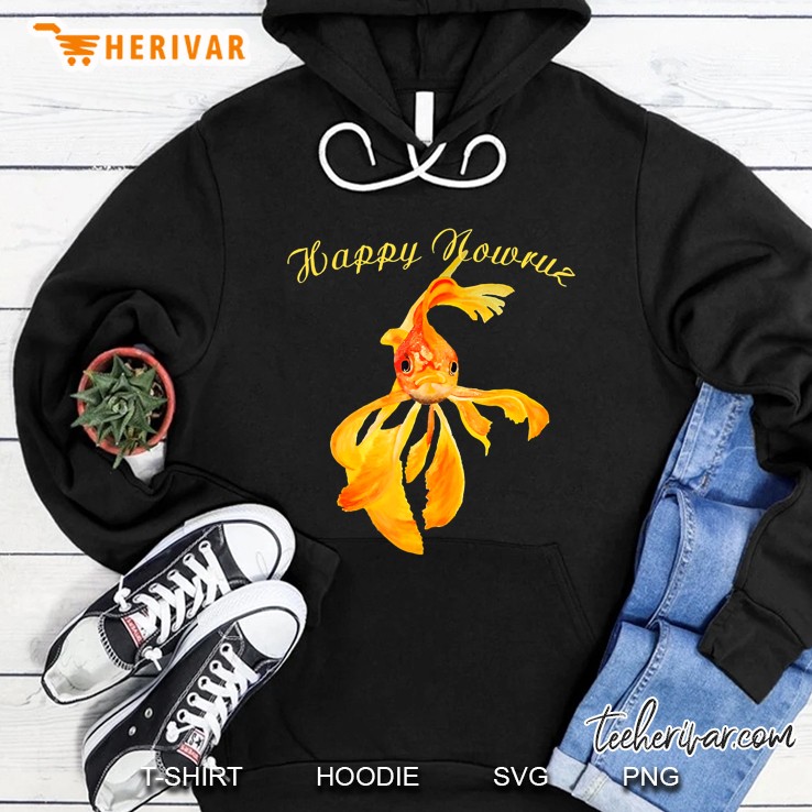 Happy Nowruz Persian New Year Goldfish Isolated Hoodie