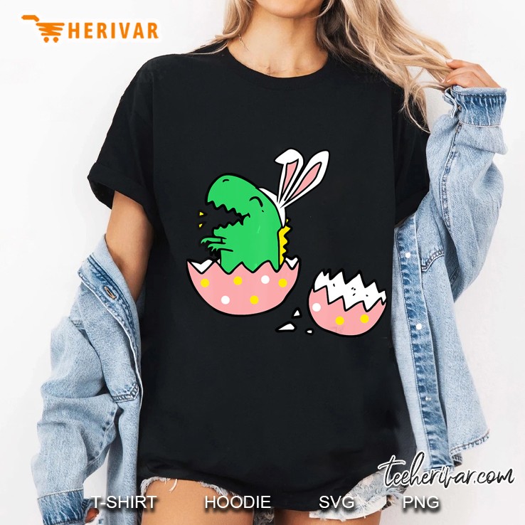 Hatching T Rex Bunny Ears Ladies Tee