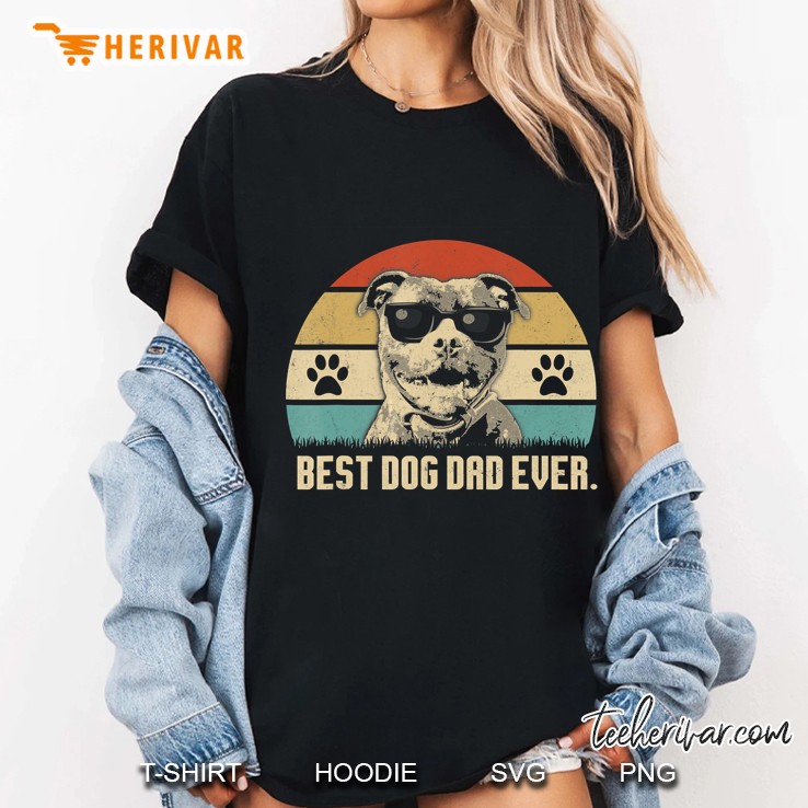Best Dog Dad Ever Pitbull Vintage Version Ladies Tee