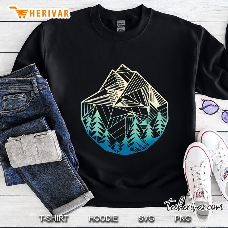 Minimal Mountains Geometry Outdoor Hiking Sweatshirt