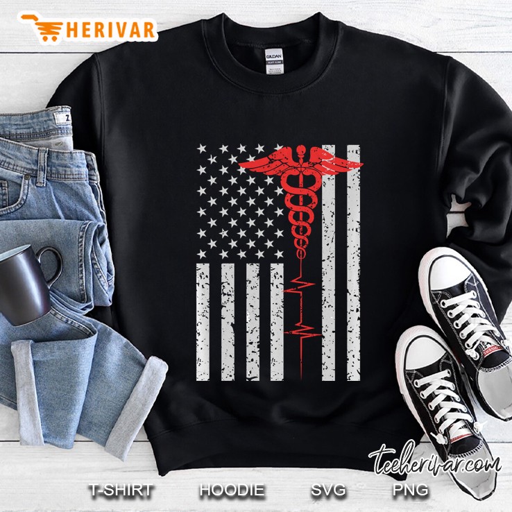 Thin Red Line Caduceus American Flag Sweatshirt