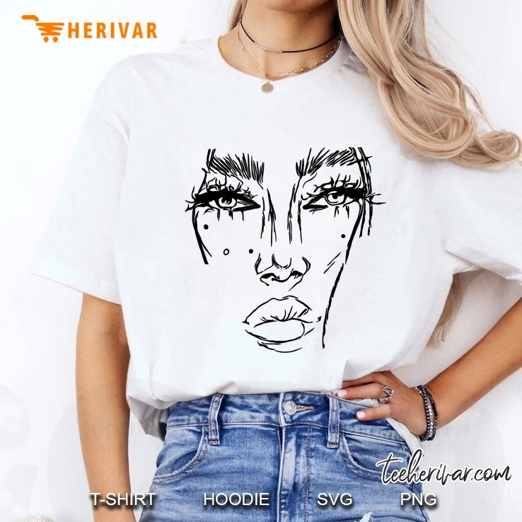Minimalism Drawing Minimalist Art Abstract Beautiful Face Ladies Tee