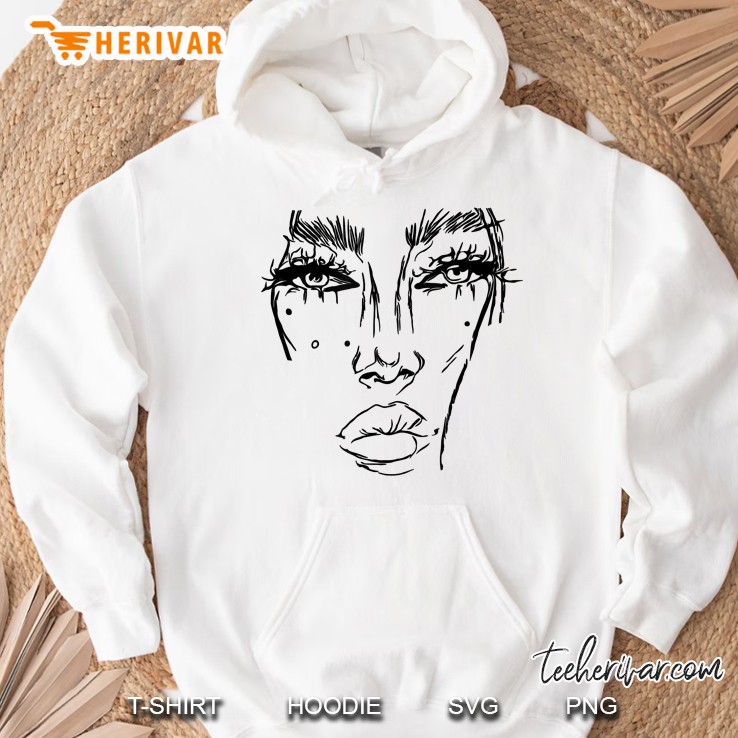 Minimalism Drawing Minimalist Art Abstract Beautiful Face Hoodie