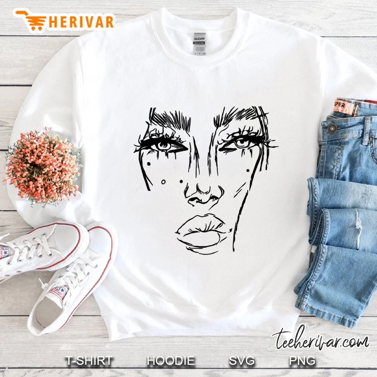 Minimalism Drawing Minimalist Art Abstract Beautiful Face Sweatshirt