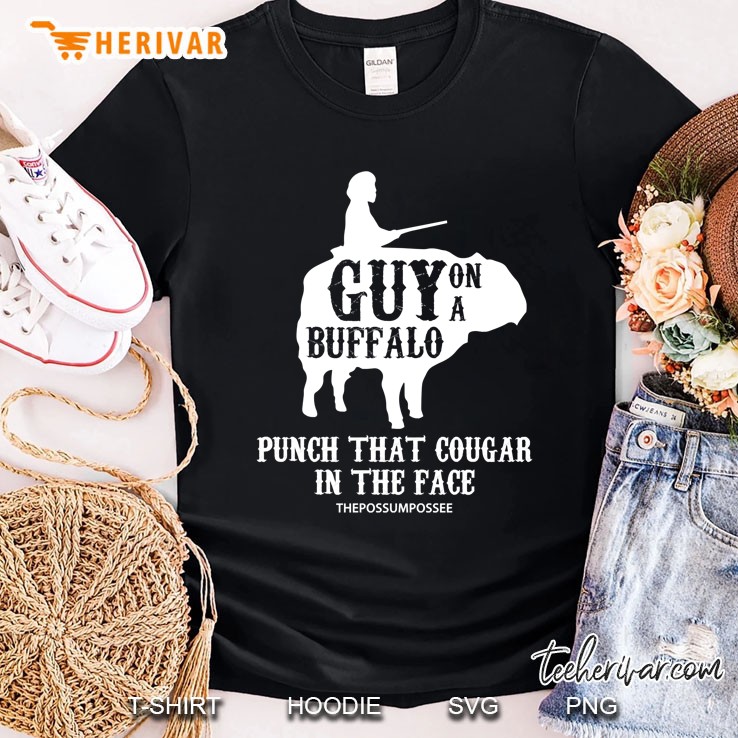 Guy On A Buffalo ~ Possum Possee Funny Graphic Shirt