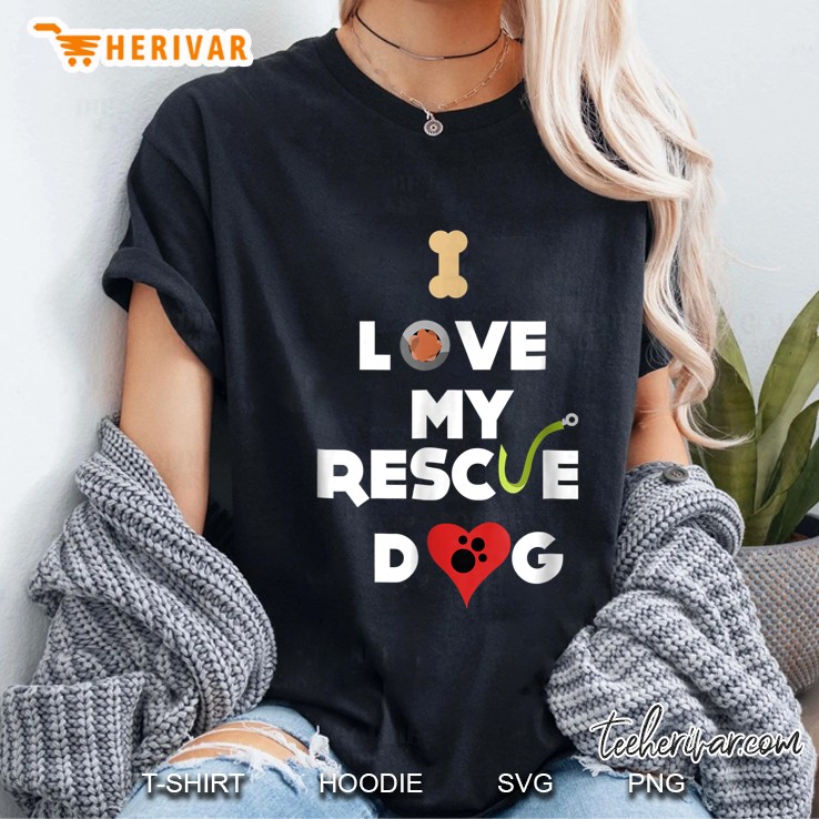 I Love My Rescue Dog Ladies Tee