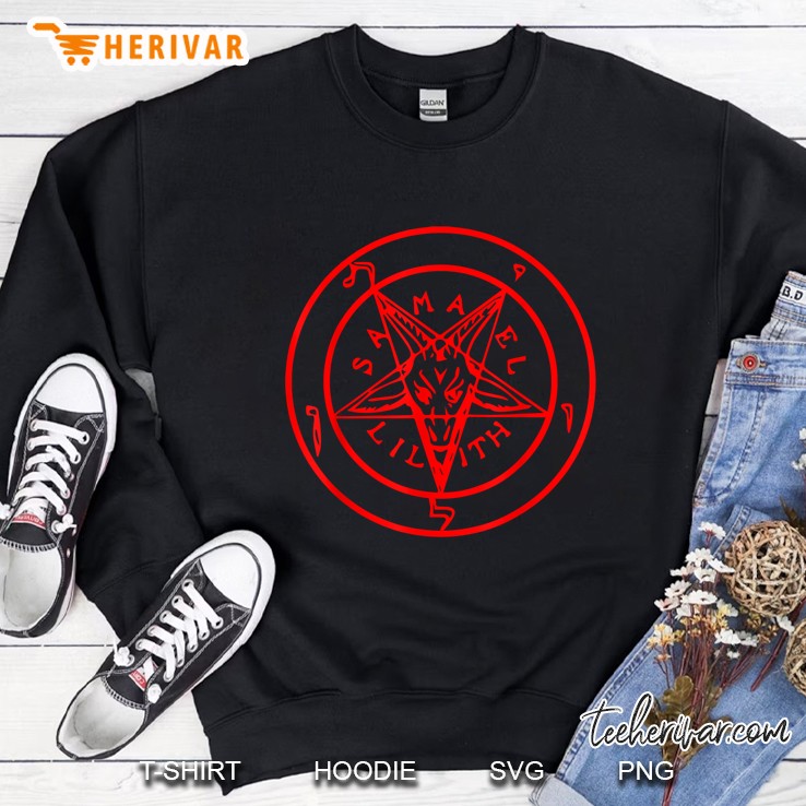 Sigil Of Baphomet With Goat Head Samael Lilith Sweatshirt