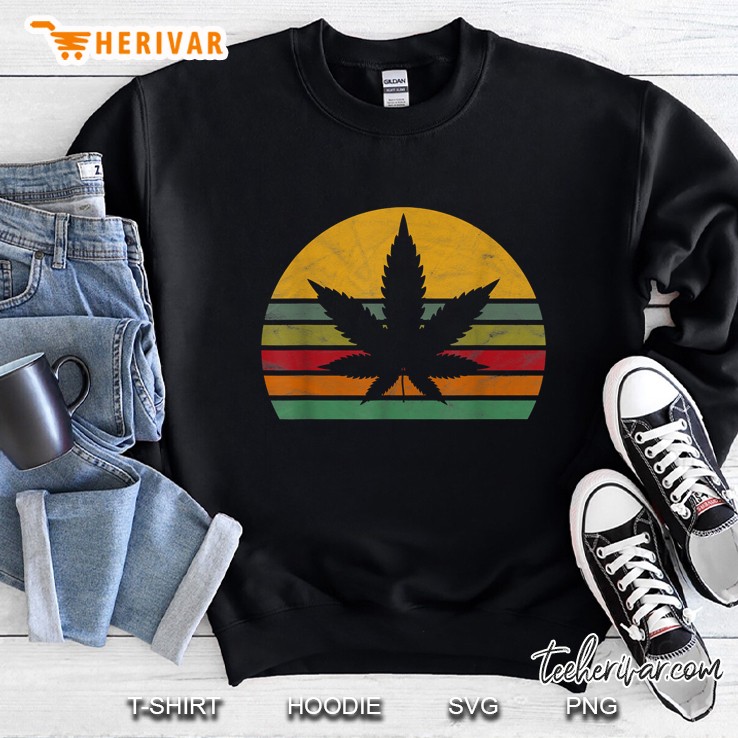 Marijuana Leaf Silhouette Vintage Version Sweatshirt