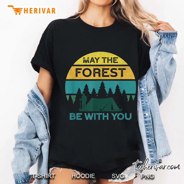 Vintage Camping May The Forest Be With You Ladies Tee
