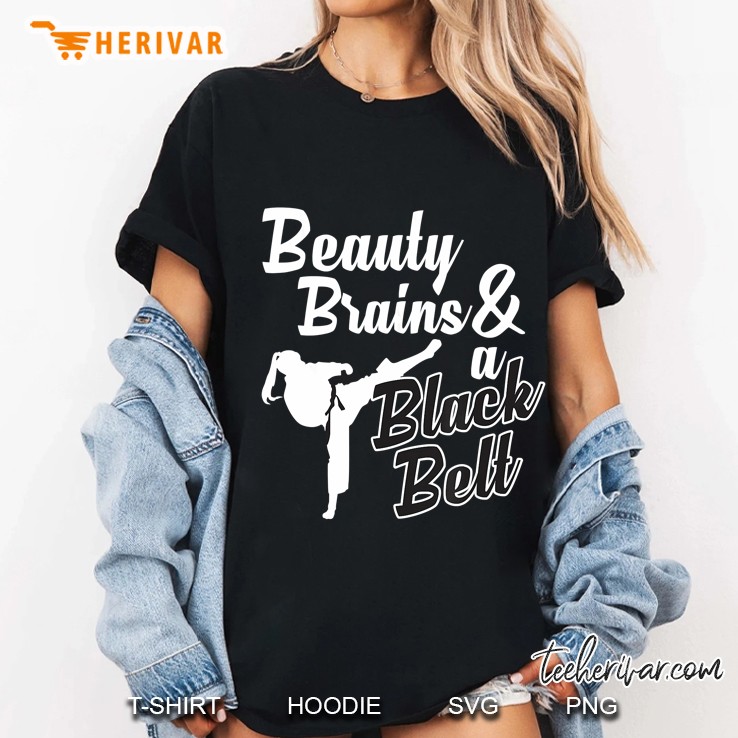Beauty Brains And A Black Belt Ladies Tee