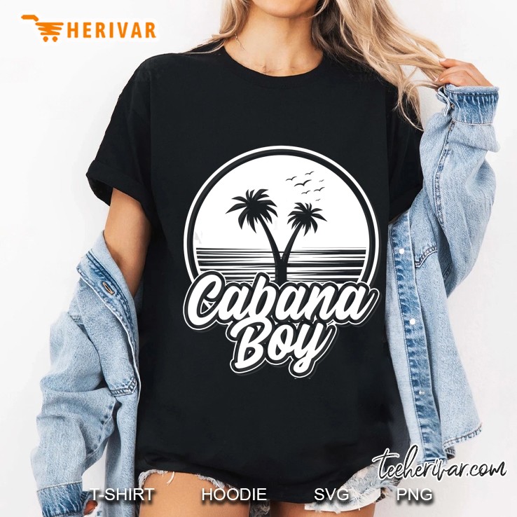 Cabana Boy Pool Party Palm Trees Silhouette Version Ladies Tee