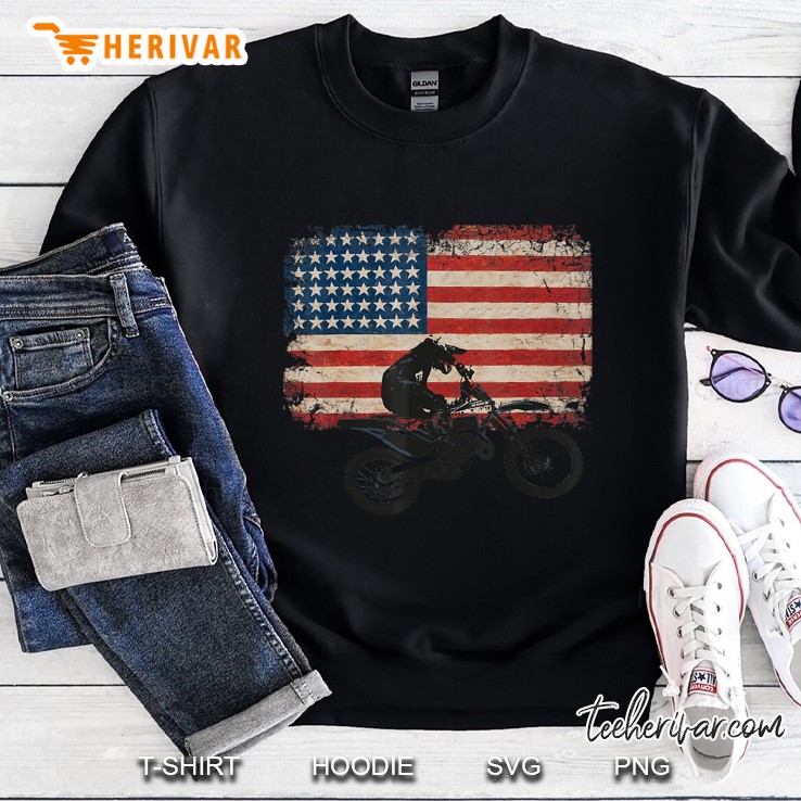 Dirt Bike American Flag Motocross Sweatshirt