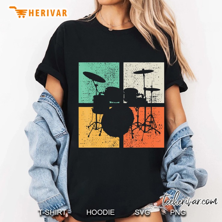Drummer Drumset Vintage Version Ladies Tee