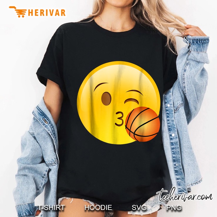 Emoji Basketball Kiss Ladies Tee