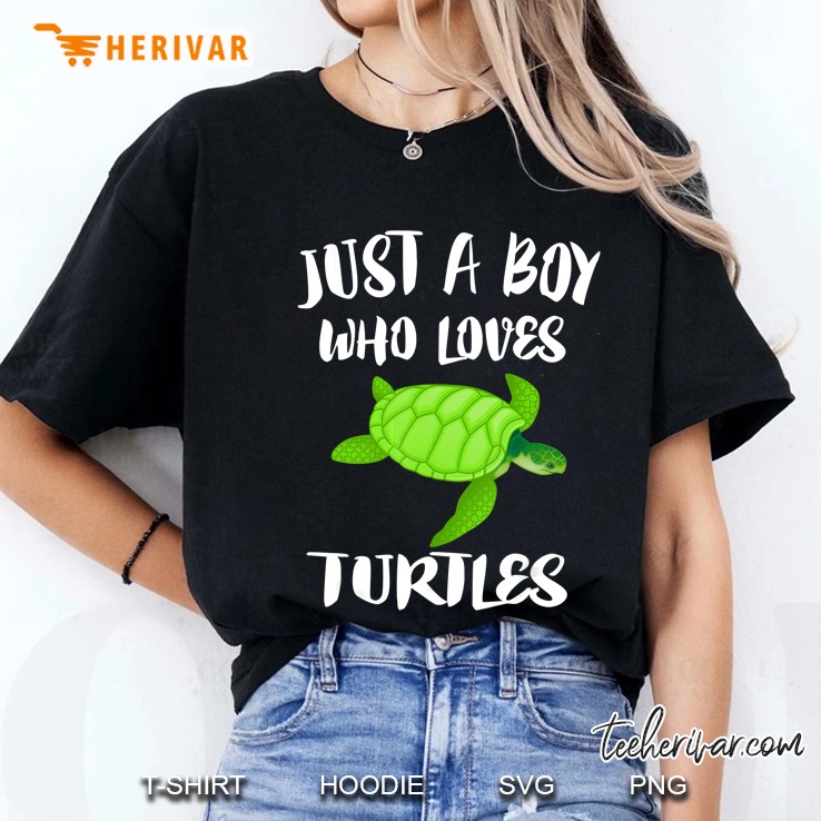 Just A Boy Who Loves Sea Turtles Ladies Tee