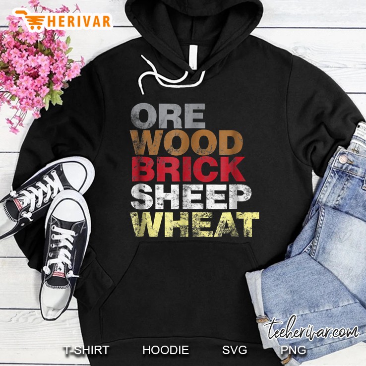 Ore Wood Brick Sheet Wheat Funny Settlers Board Game Hoodie