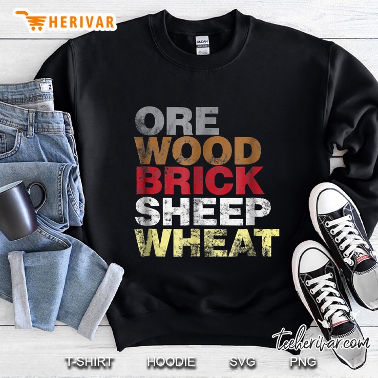 Ore Wood Brick Sheet Wheat Funny Settlers Board Game Sweatshirt